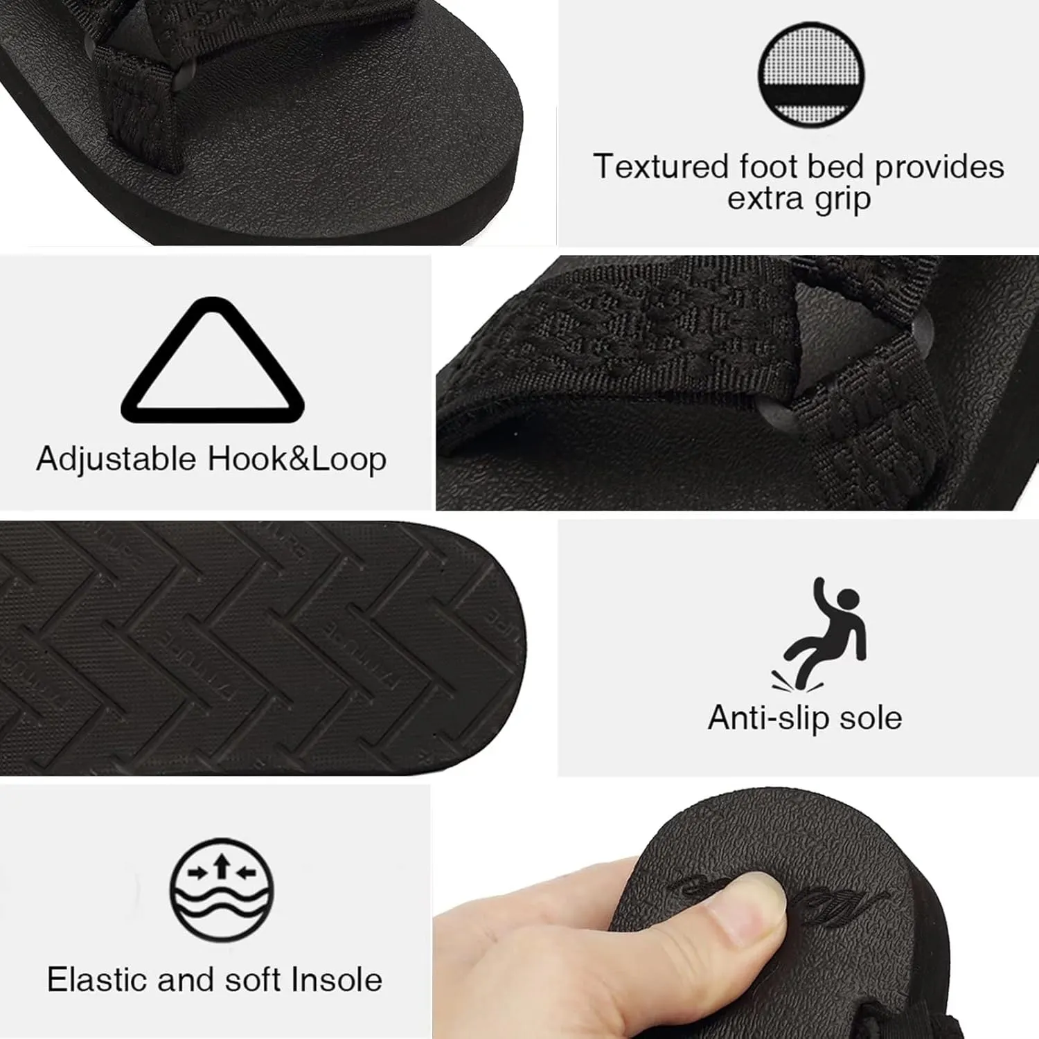 CIOR Women's Sport Sandals Hiking Sandals with Arch Support Yoga Mat Insole Outdoor Light Weight Water Shoes