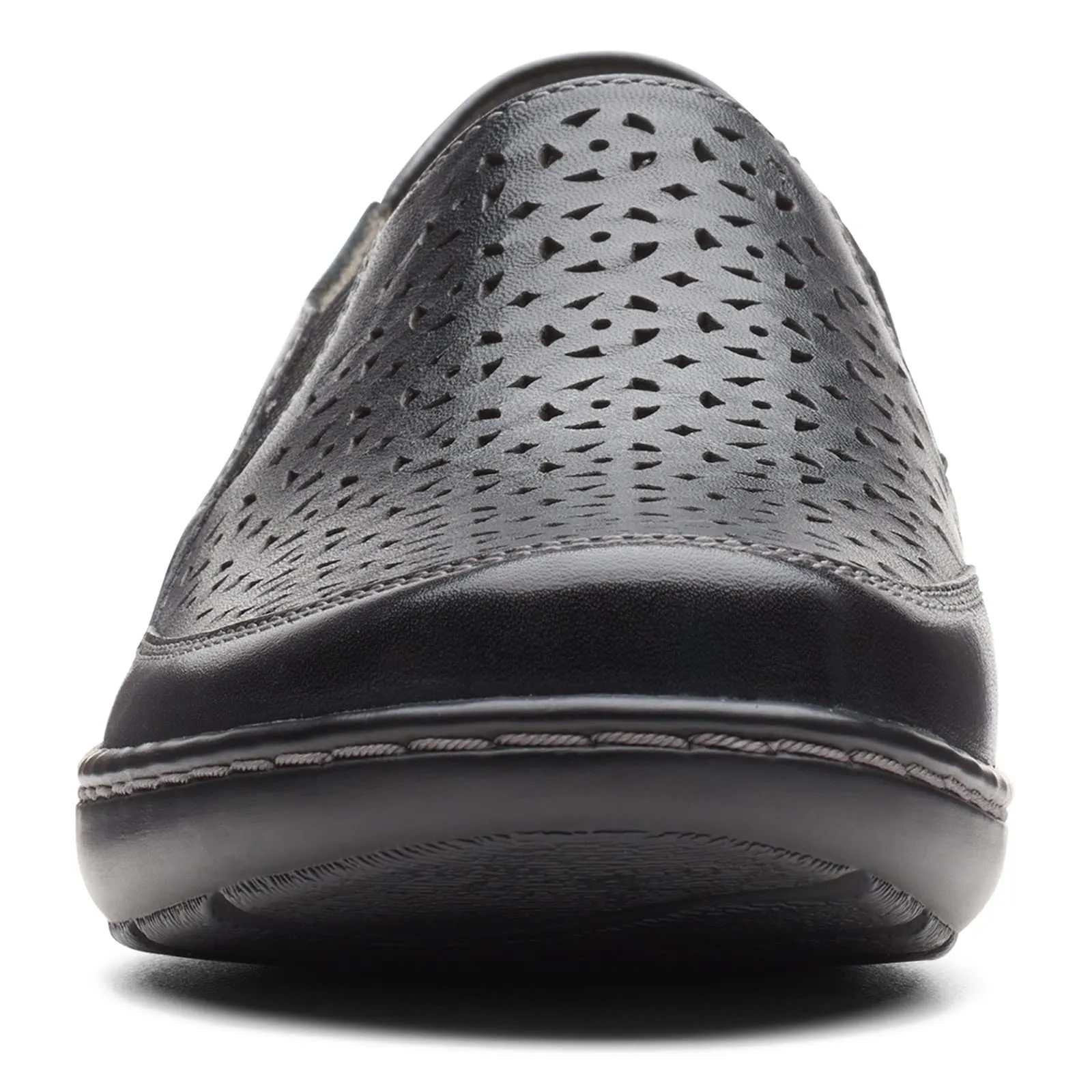 Clarks Cora Sky Loafer, Black Leather, 7 Wide