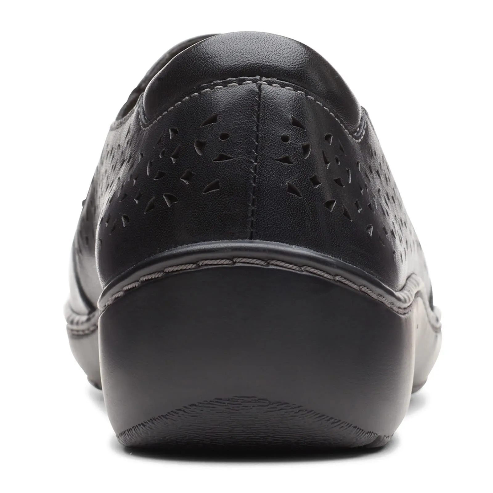 Clarks Cora Sky Loafer, Black Leather, 7 Wide