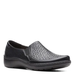 Clarks Cora Sky Loafer, Black Leather, 7 Wide