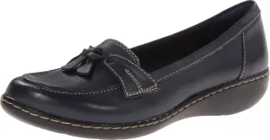 Clarks womens Ashland Bubble Slip On Loafer, Navy, 6 X-Wide US