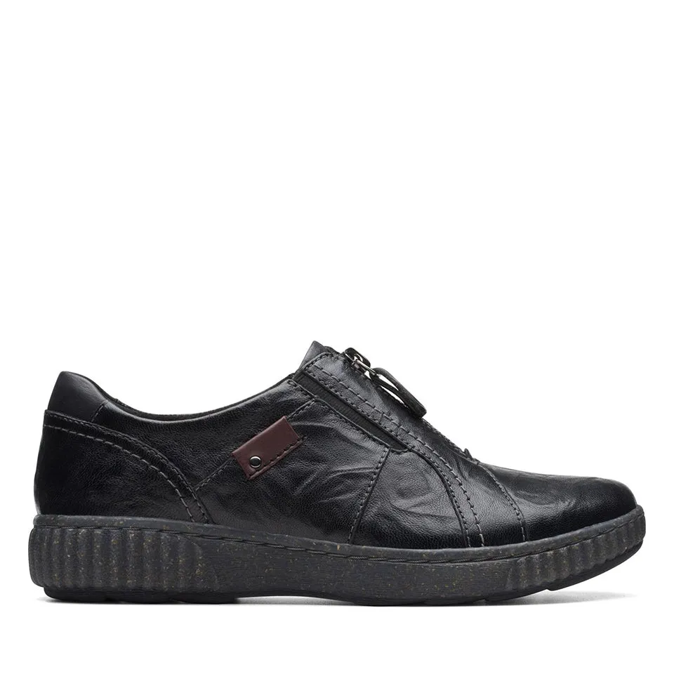 Clarks Women's Magnolia Zip Navy | Black Leather