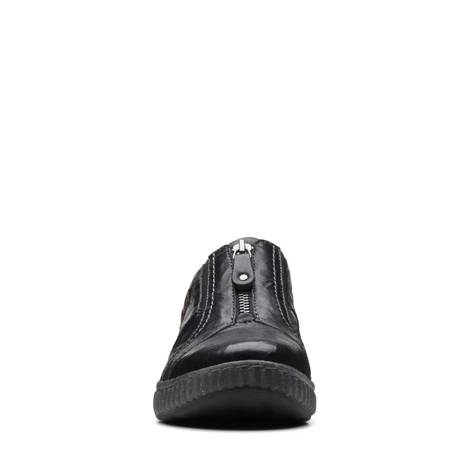 Clarks Women's Magnolia Zip Navy | Black Leather