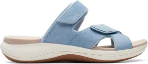 Clarks Women's Mira Ease Slide Sandal, Denim Blue Textile, 9
