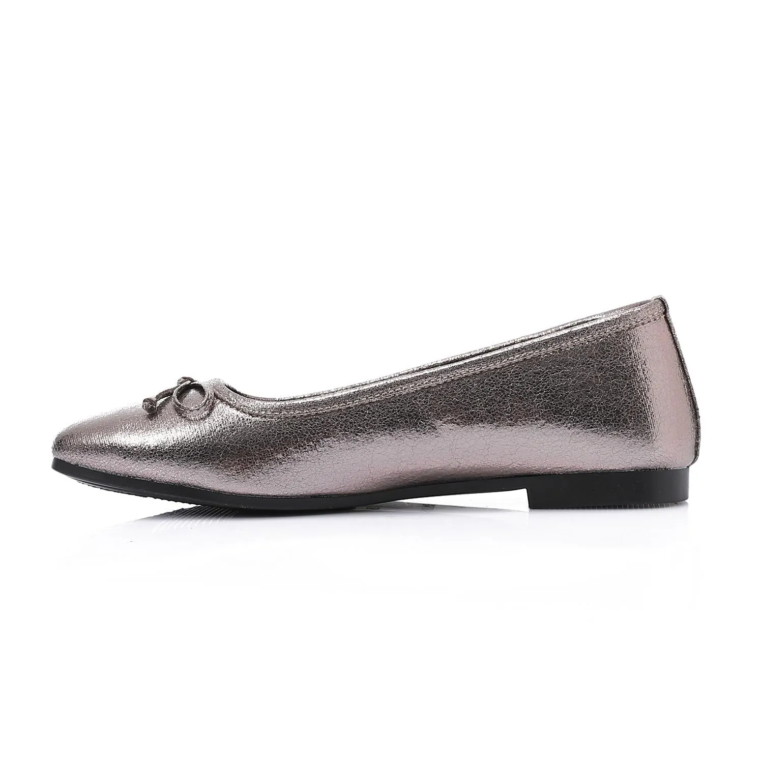 Classic Ballerinas with Decorative Bow - Smokey