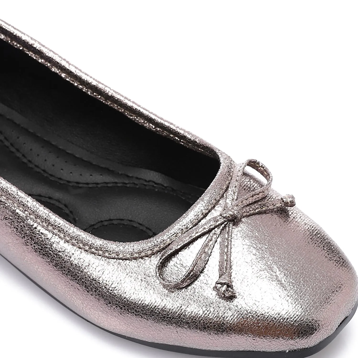 Classic Ballerinas with Decorative Bow - Smokey