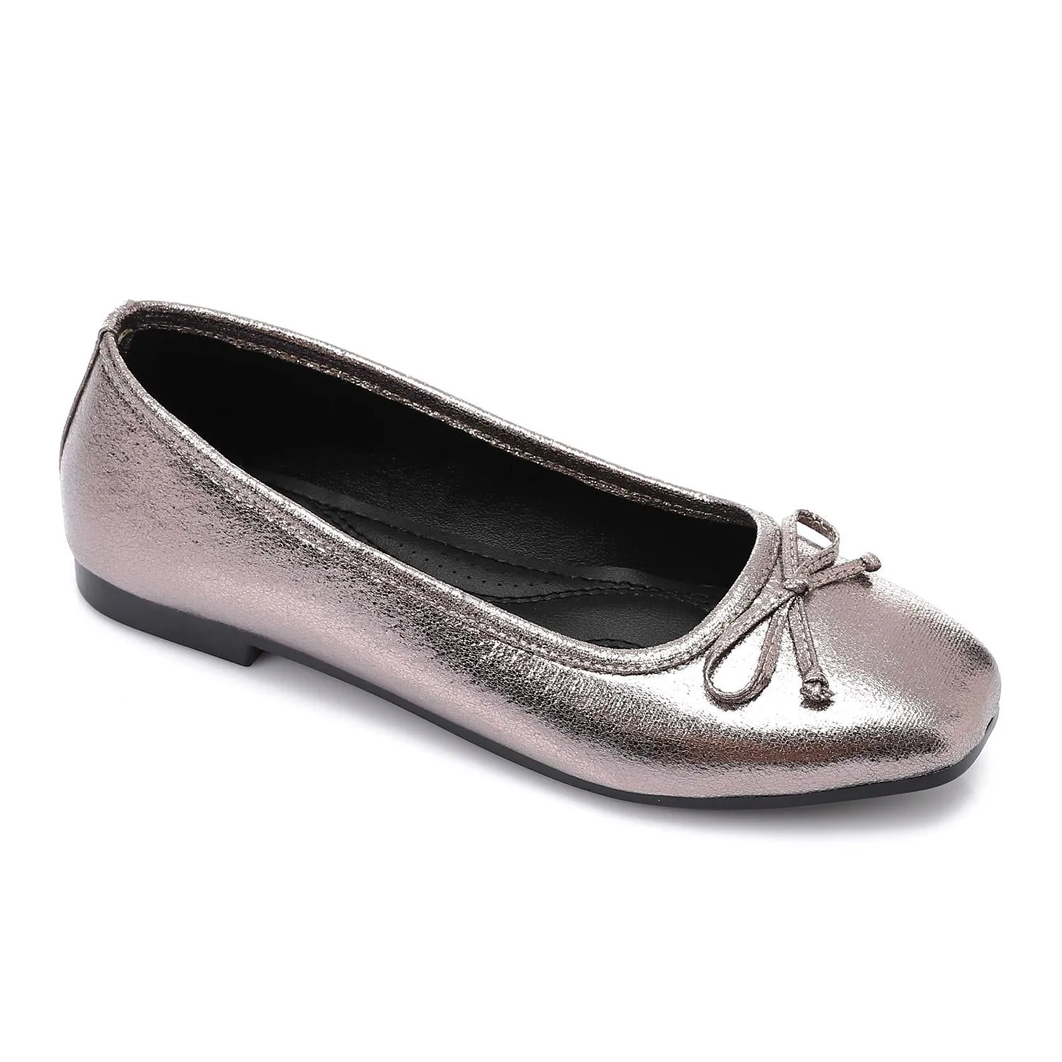 Classic Ballerinas with Decorative Bow - Smokey