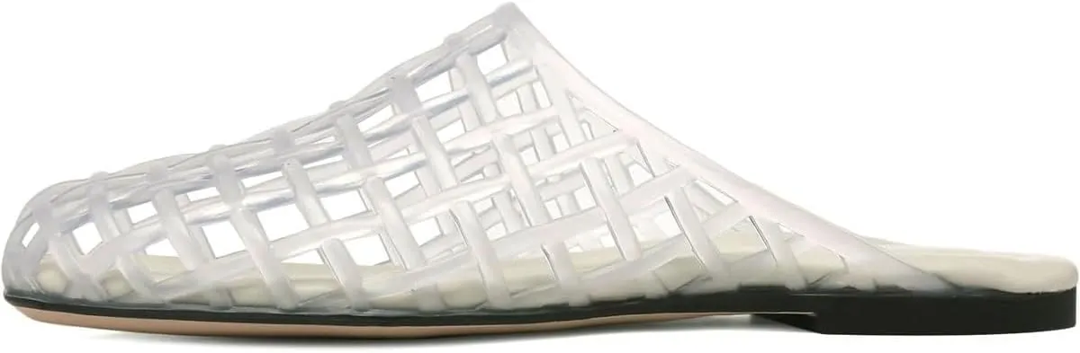 Clear Jelly Sandals for Women Slip On Mesh Slipper Ultra Comfortable Hollow Summer Slide Shoes