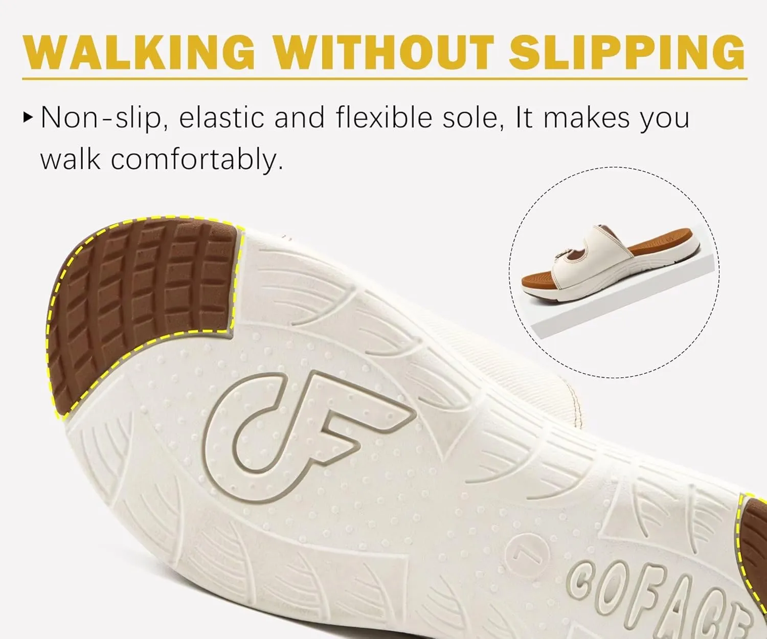 COFACE Womens Orthotic Slides Comfort Plantar Fasciitis Arch Support Slip on Flat Sandals Ladies Soft Cushion Fashion Yoga Mat Slippers With Adjustable Straps