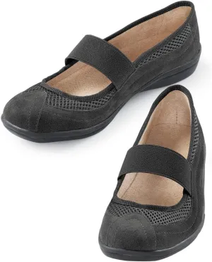 Collections Etc Slip-On Microsuede Mary Jane Shoes