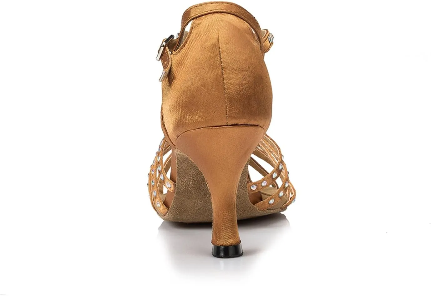 Comfortable Dancing Heels for Women Satin Party Wedding Sandals with Rhinestone