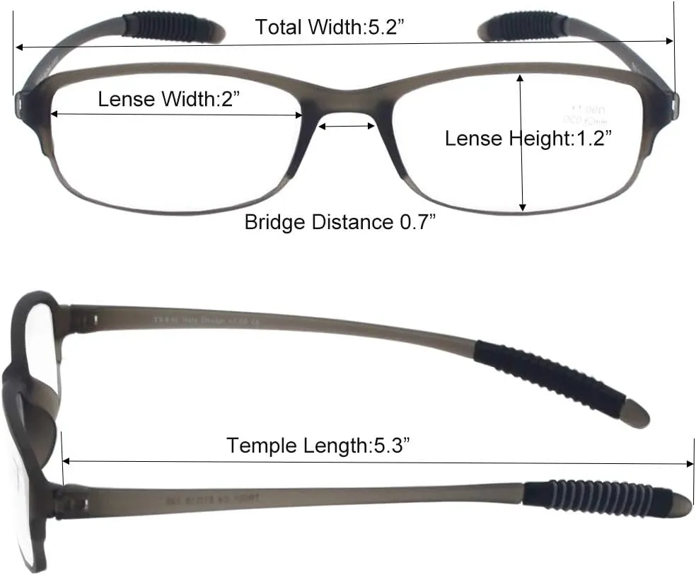 Computer Blue Light Blocking Reading Glasses(Flexible and Lightweight) Plastic Readers for Men and Women 2.50