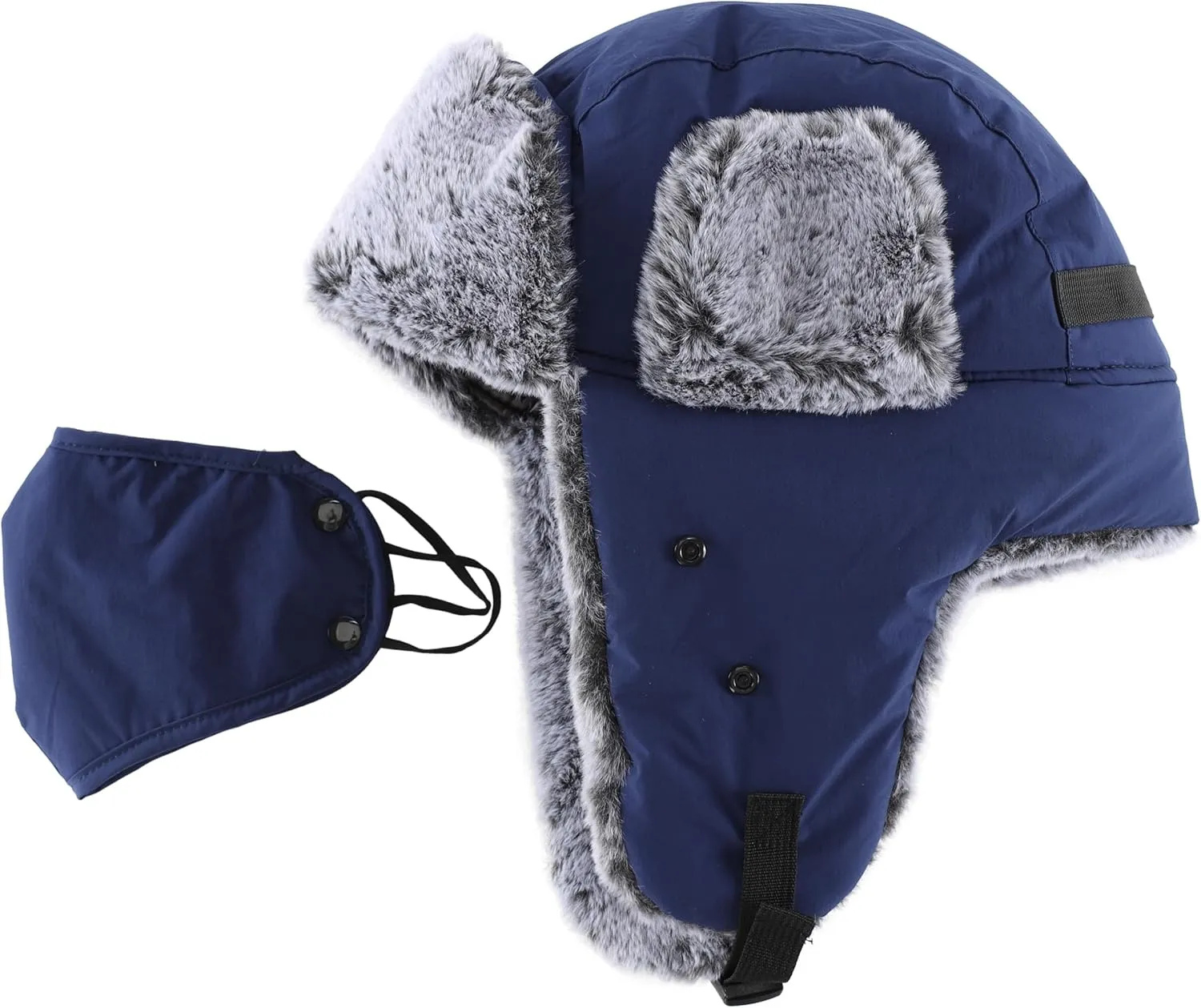 Connectyle Trapper Hat for Men Women Faux Fur Lined Winter Hat with Face Mask Water Repellent Cold Weater Outdoor Hat