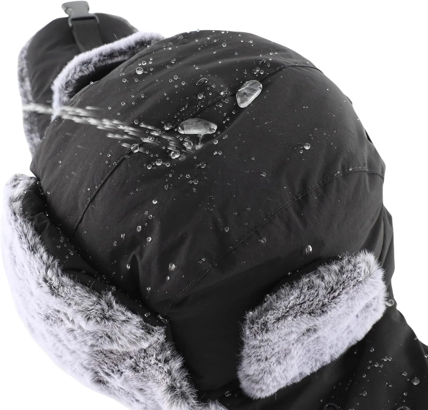 Connectyle Trapper Hat for Men Women Faux Fur Lined Winter Hat with Face Mask Water Repellent Cold Weater Outdoor Hat