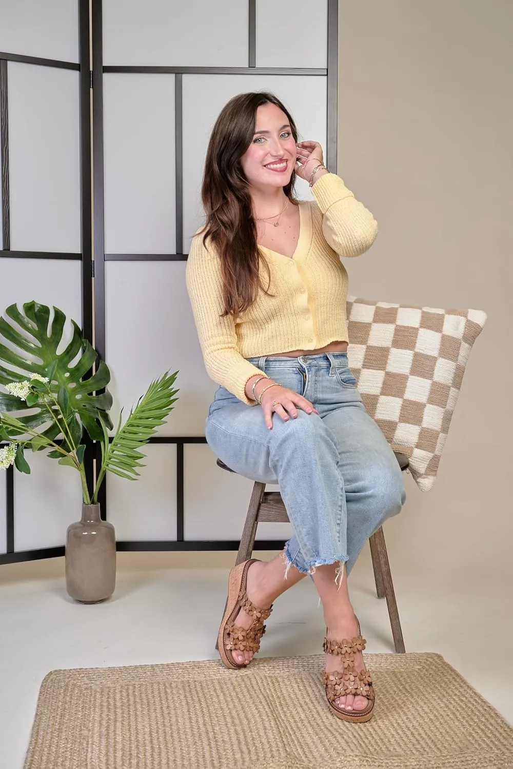 Corkys Footwear Mic Drop 2.5-inch Strappy Wedge Sandals - Floral Strap Details & Comfortable EVA Insoles
