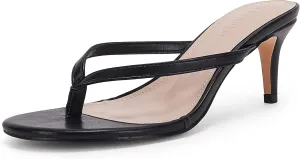 Coutgo Women's Kitten Heel Flip Flops Slip On Thong Slide Sandals Comfortable Summer Beach Shoes