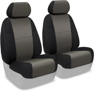 Coverking Custom Fit Front 50/50 Bucket Seat Cover for Select Toyota 4Runner Models - Neosupreme (Charcoal with Black Sides)