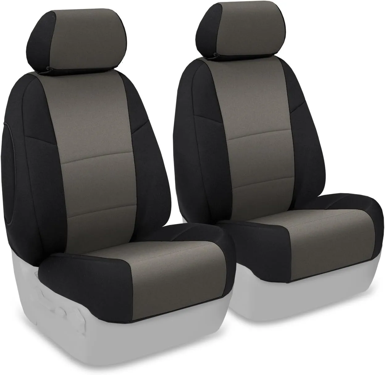 Coverking Custom Fit Front 50/50 Bucket Seat Cover for Select Toyota 4Runner Models - Neosupreme (Charcoal with Black Sides)