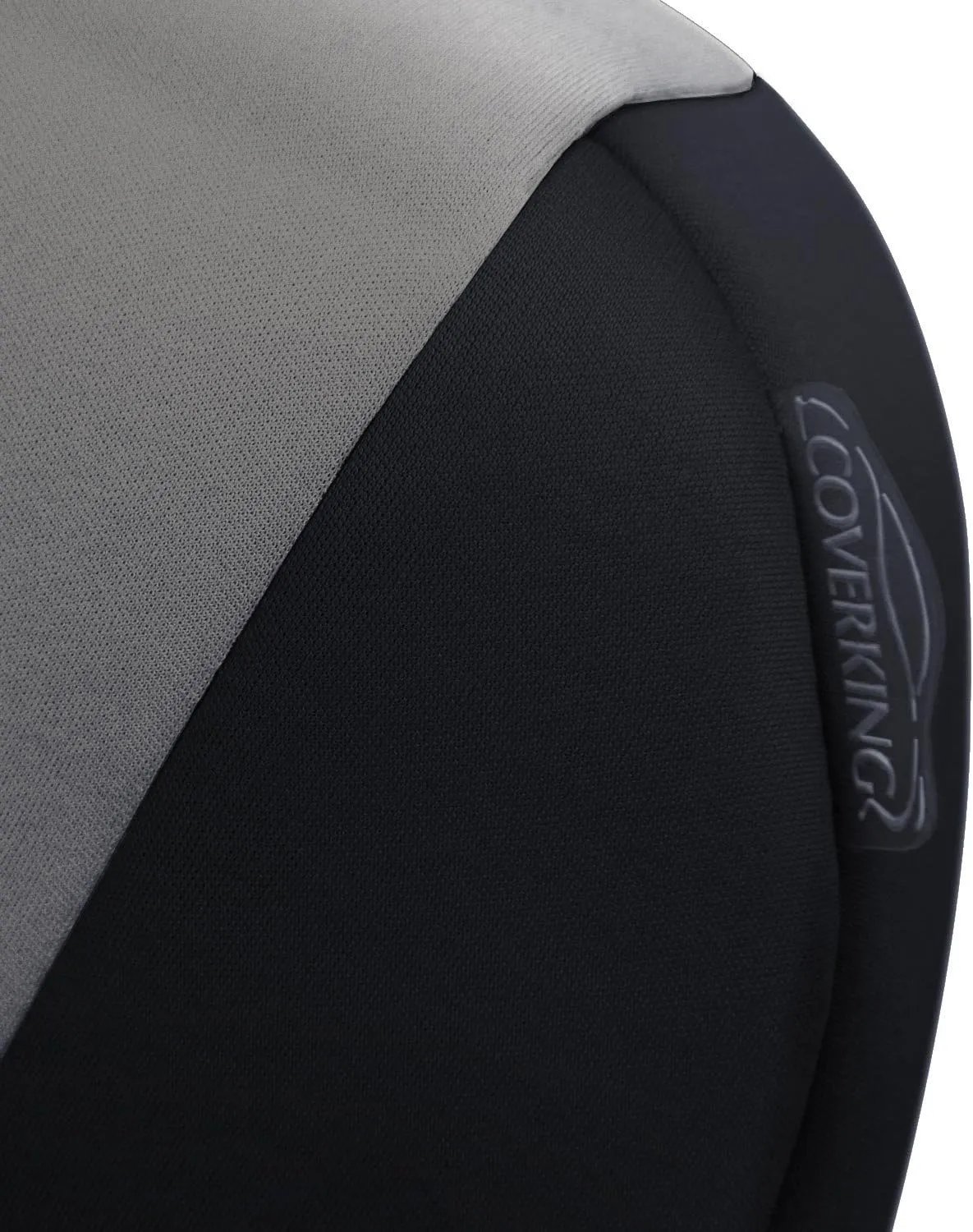 Coverking Custom Fit Front 50/50 Bucket Seat Cover for Select Toyota 4Runner Models - Neosupreme (Charcoal with Black Sides)