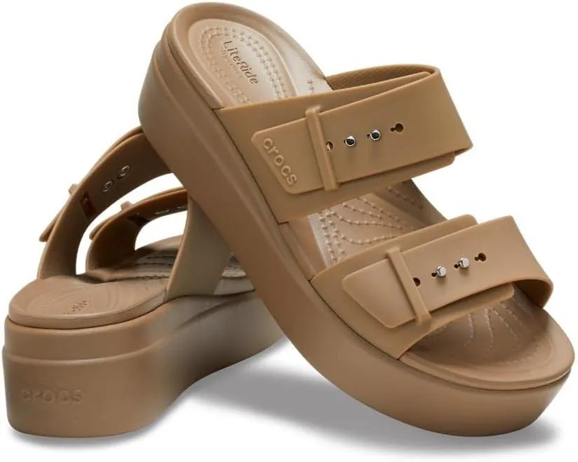 Crocs Women's Brooklyn Buckle Low Wedge, Platform Sandals