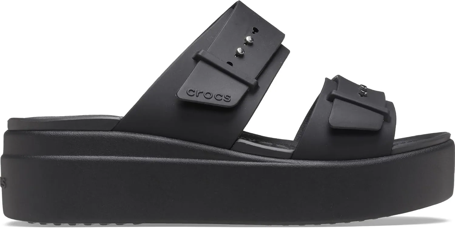 Crocs Women's Brooklyn Buckle Low Wedge, Platform Sandals