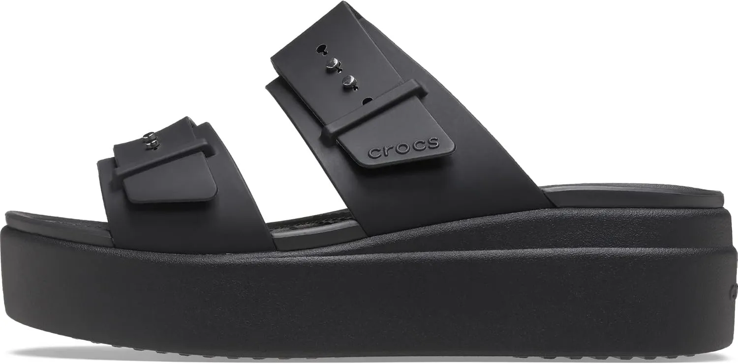 Crocs Women's Brooklyn Buckle Low Wedge, Platform Sandals