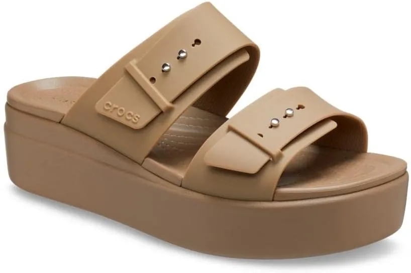 Crocs Women's Brooklyn Buckle Low Wedge, Platform Sandals
