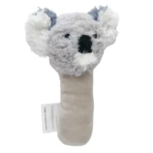 Curly Koala Soft Rattle Grey 13cm
