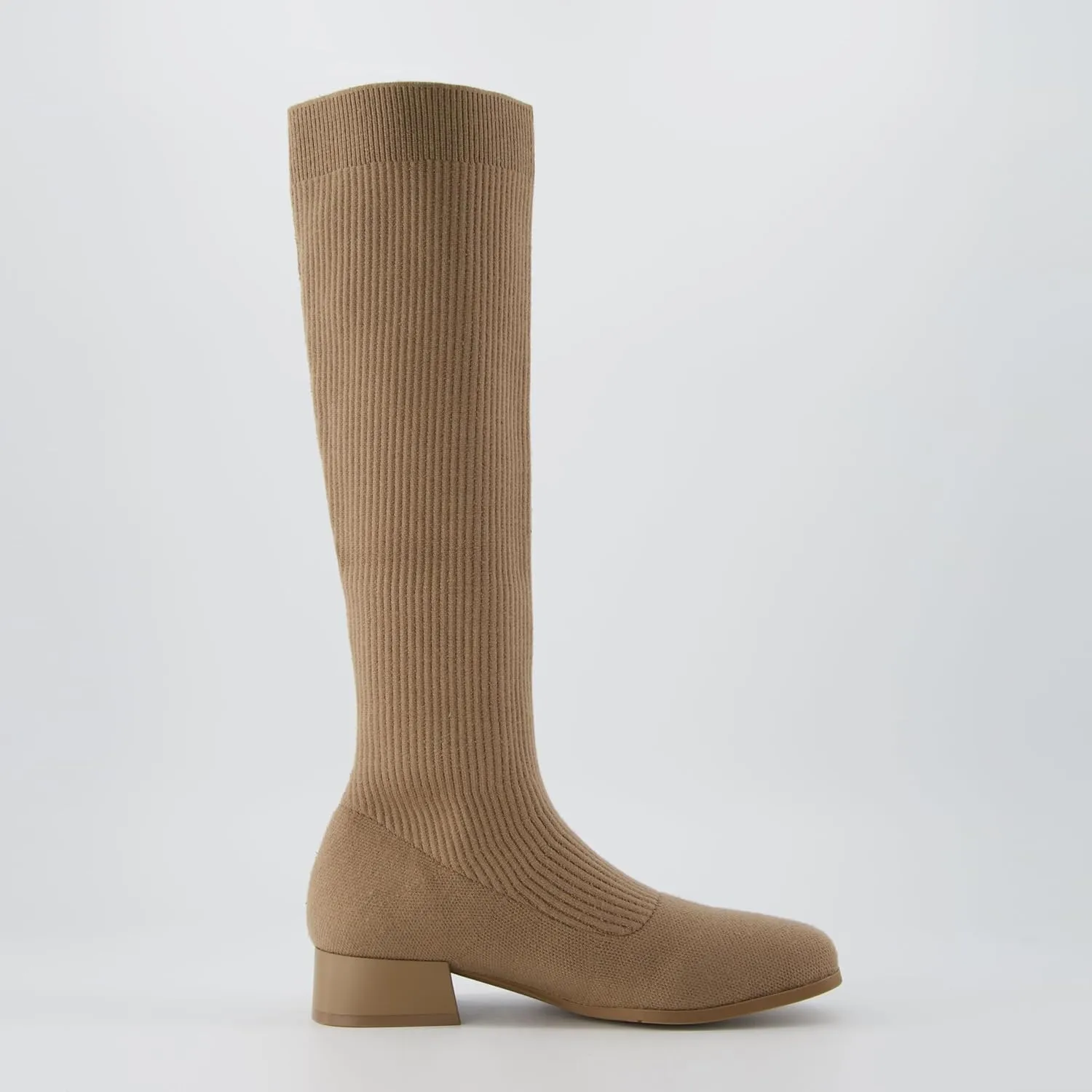 CUSHIONAIRE Rialto Women’s Knee-High Stretch Boot – Slip-On Tall Shaft Boot with Memory Foam & Low Block Heel