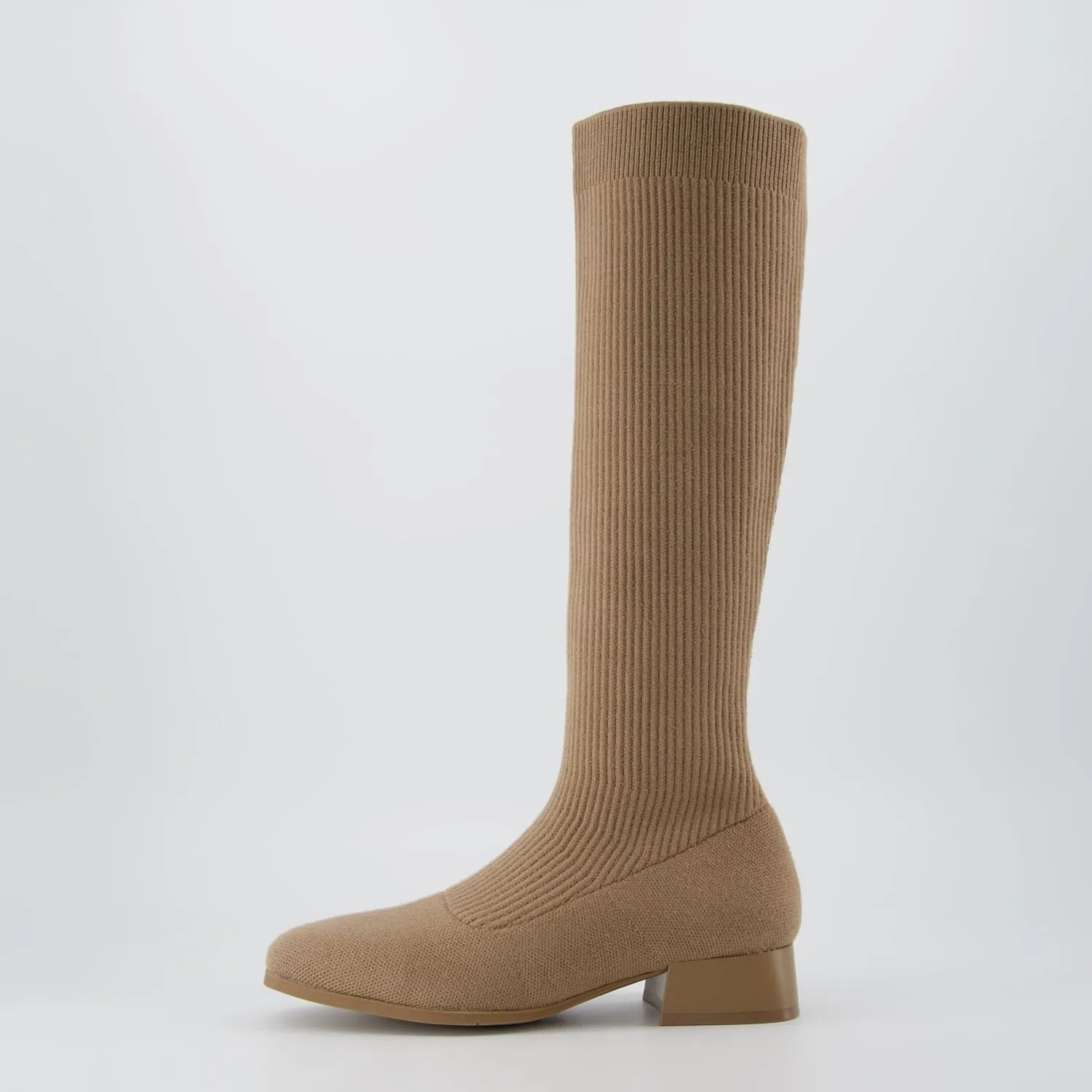 CUSHIONAIRE Rialto Women’s Knee-High Stretch Boot – Slip-On Tall Shaft Boot with Memory Foam & Low Block Heel