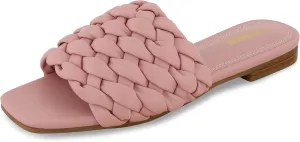 CUSHIONAIRE Women's Aramis woven slide sandal  Memory Foam, Wide Widths Available