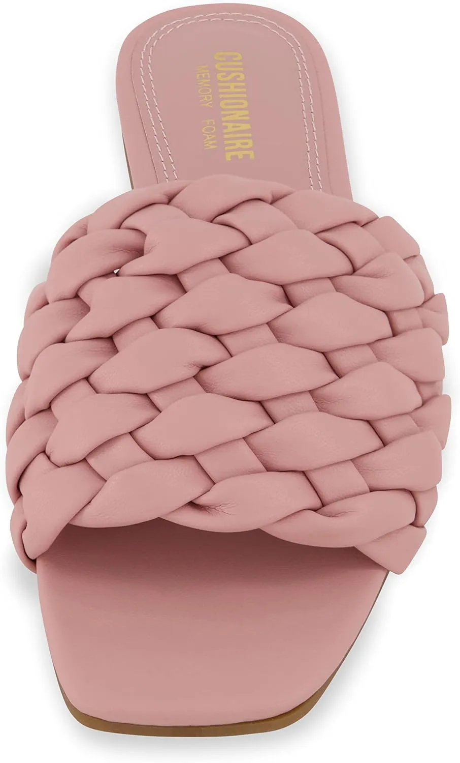 CUSHIONAIRE Women's Aramis woven slide sandal  Memory Foam, Wide Widths Available