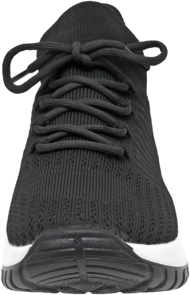 CUSHIONAIRE Women's Blaze Stretch Knit Slip on lace Sneaker  Memory Foam & LiteSole Technology