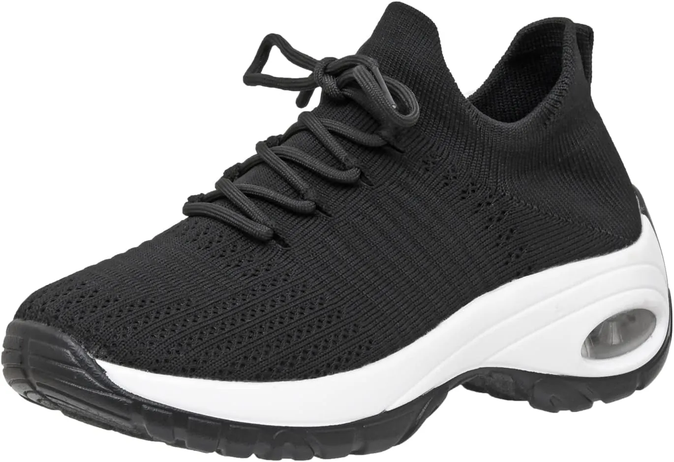 CUSHIONAIRE Women's Blaze Stretch Knit Slip on lace Sneaker  Memory Foam & LiteSole Technology