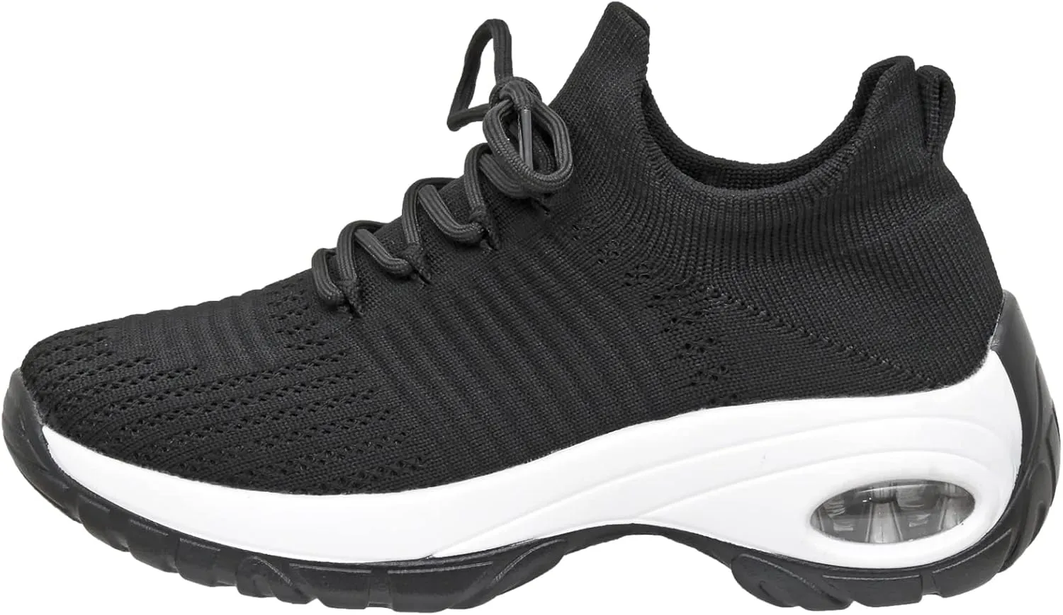 CUSHIONAIRE Women's Blaze Stretch Knit Slip on lace Sneaker  Memory Foam & LiteSole Technology