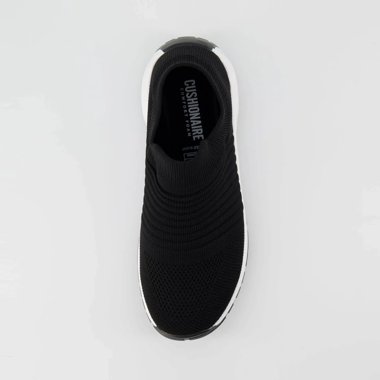 CUSHIONAIRE Women's Breeze Stretch Knit Slip on Sneaker  Memory Foam & LiteSole Technology