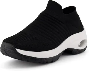 CUSHIONAIRE Women's Breeze Stretch Knit Slip on Sneaker  Memory Foam & LiteSole Technology