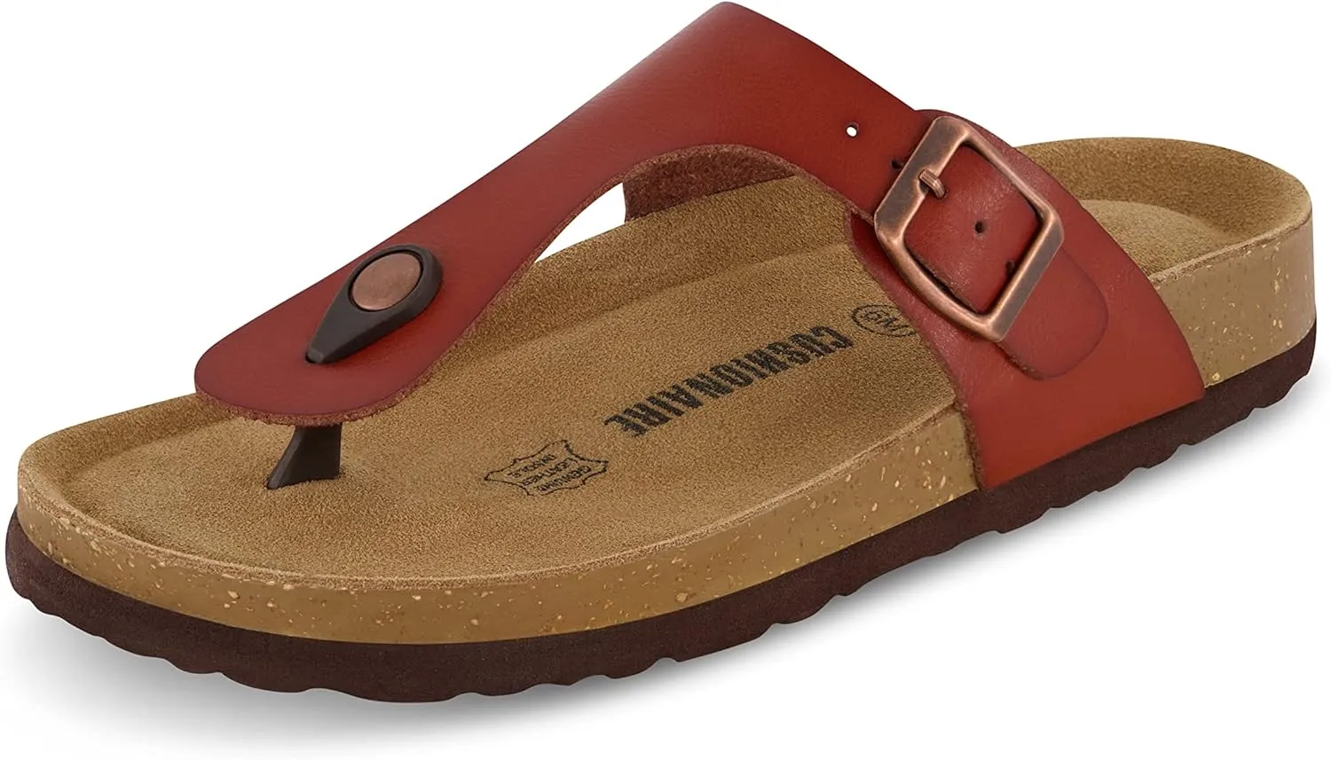 CUSHIONAIRE Women's Leah Cork Footbed Sandal With  Comfort