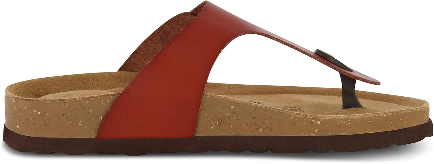CUSHIONAIRE Women's Leah Cork Footbed Sandal With  Comfort