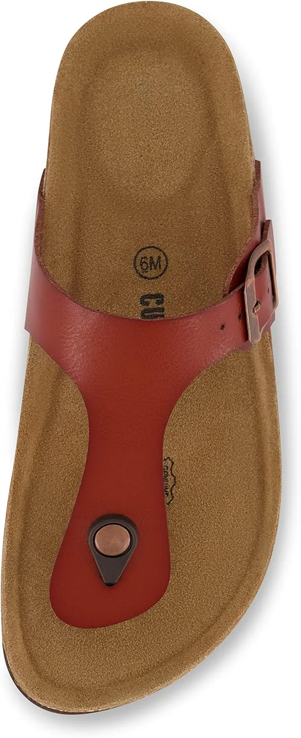 CUSHIONAIRE Women's Leah Cork Footbed Sandal With  Comfort