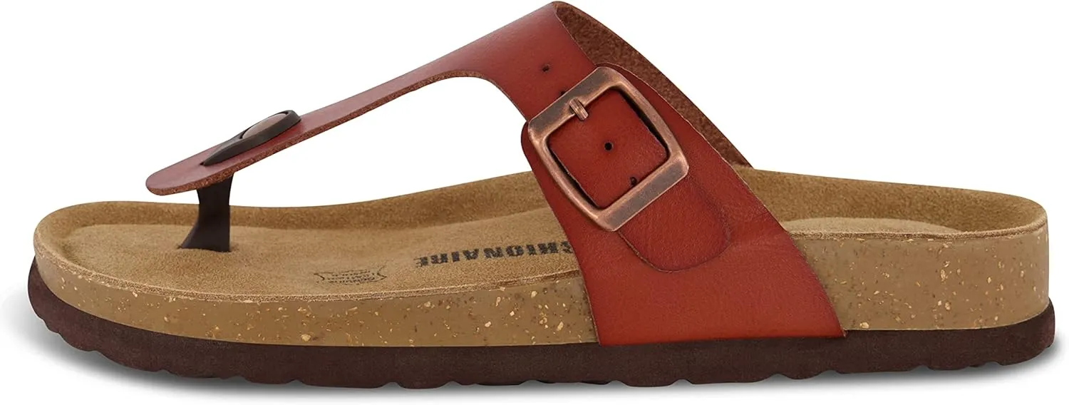 CUSHIONAIRE Women's Leah Cork Footbed Sandal With  Comfort
