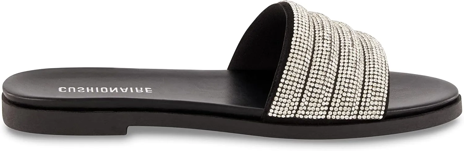 CUSHIONAIRE Women's Millie rhinestone slide sandal