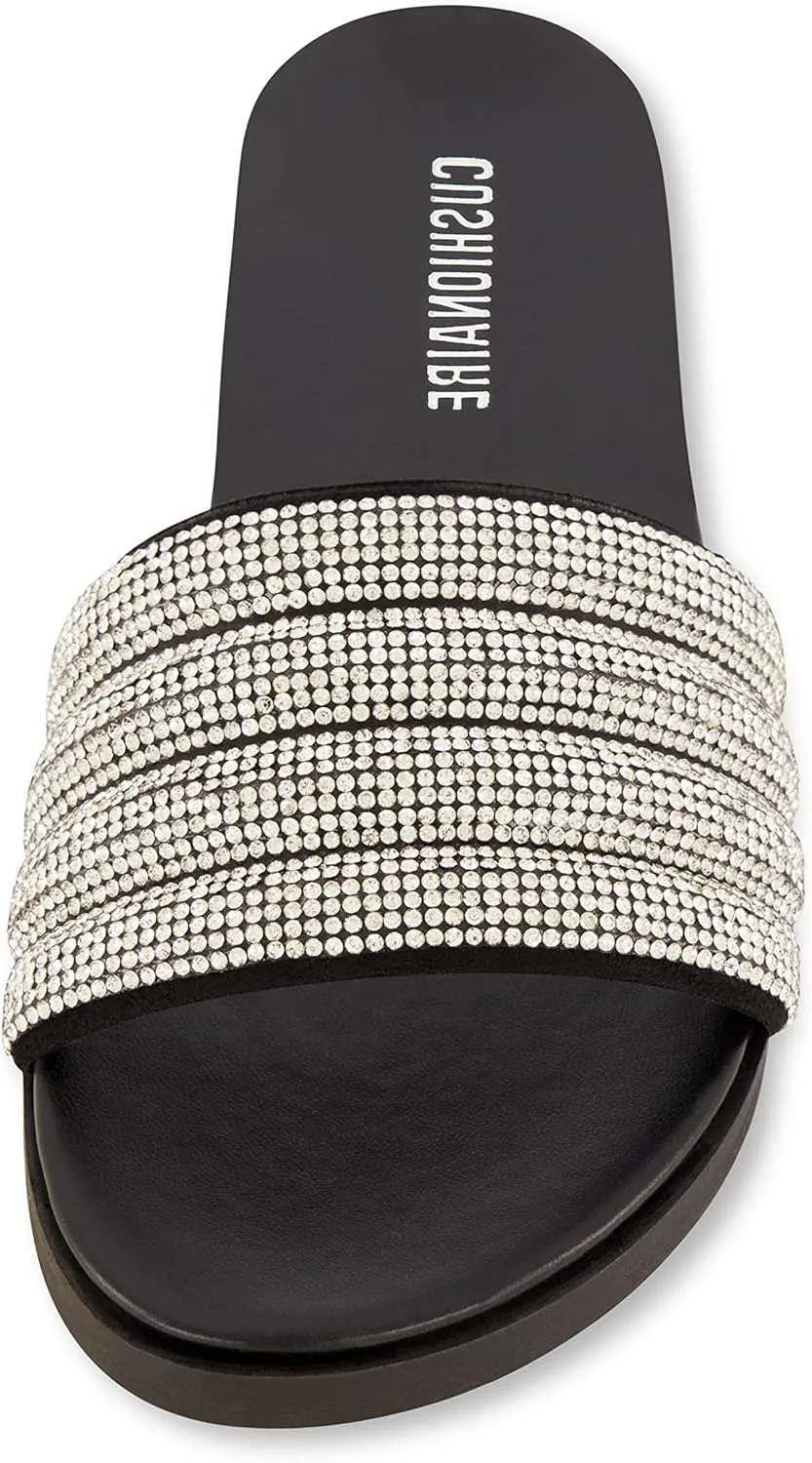 CUSHIONAIRE Women's Millie rhinestone slide sandal