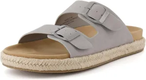 CUSHIONAIRE Women's Noodle Espadrille footbed sandal with  Comfort, Wide Widths Available