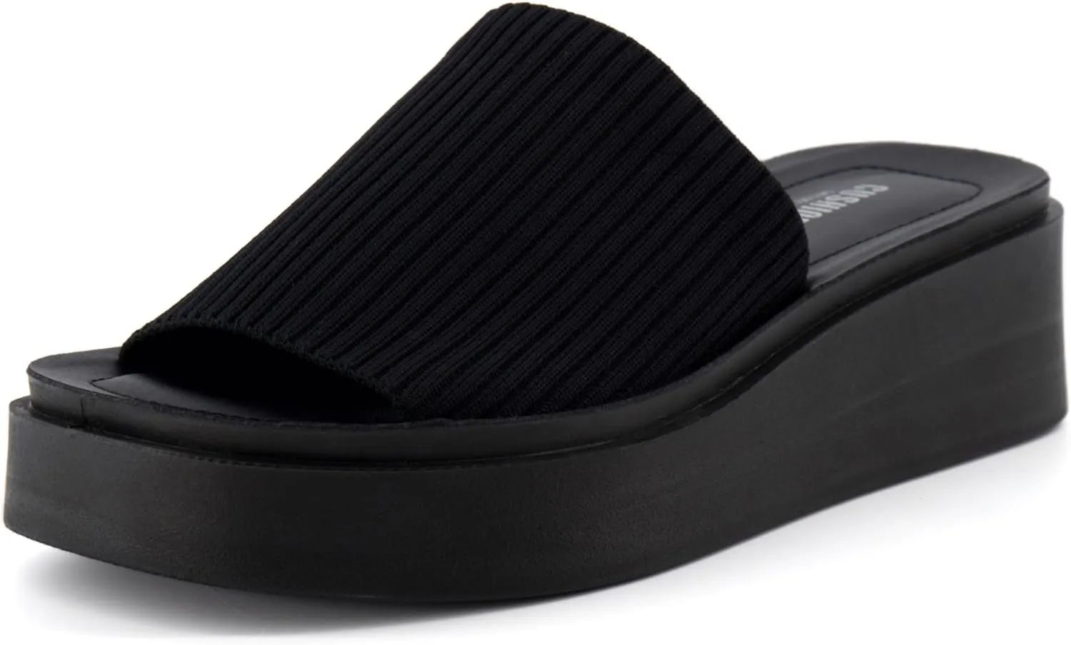 CUSHIONAIRE Women's Pim knit platform sandal with  Memory Foam