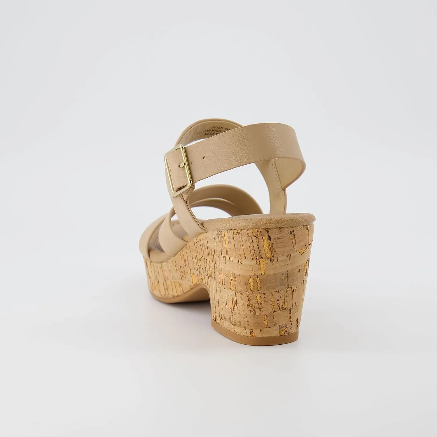 CUSHIONAIRE Women's Russ cork wedge sandal  Memory Foam, Wide Widths Available