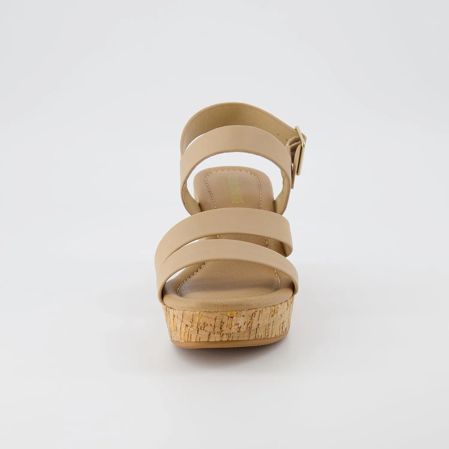 CUSHIONAIRE Women's Russ cork wedge sandal  Memory Foam, Wide Widths Available