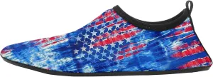 Customizable USA Flag Quick-Dry Water Shoes Stretch Fabric Slip-On Barefoot Beach Shoes Aqua Yoga Socks for Swim Surf