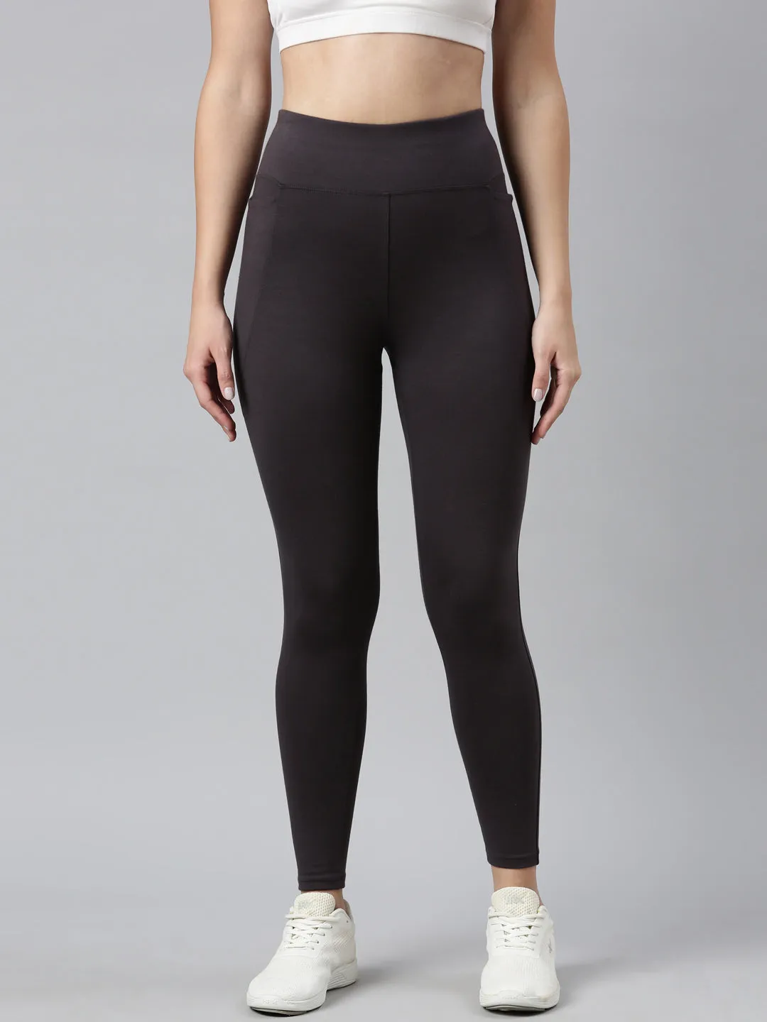 Dark Grey Cotton Stretch Yoga Legging