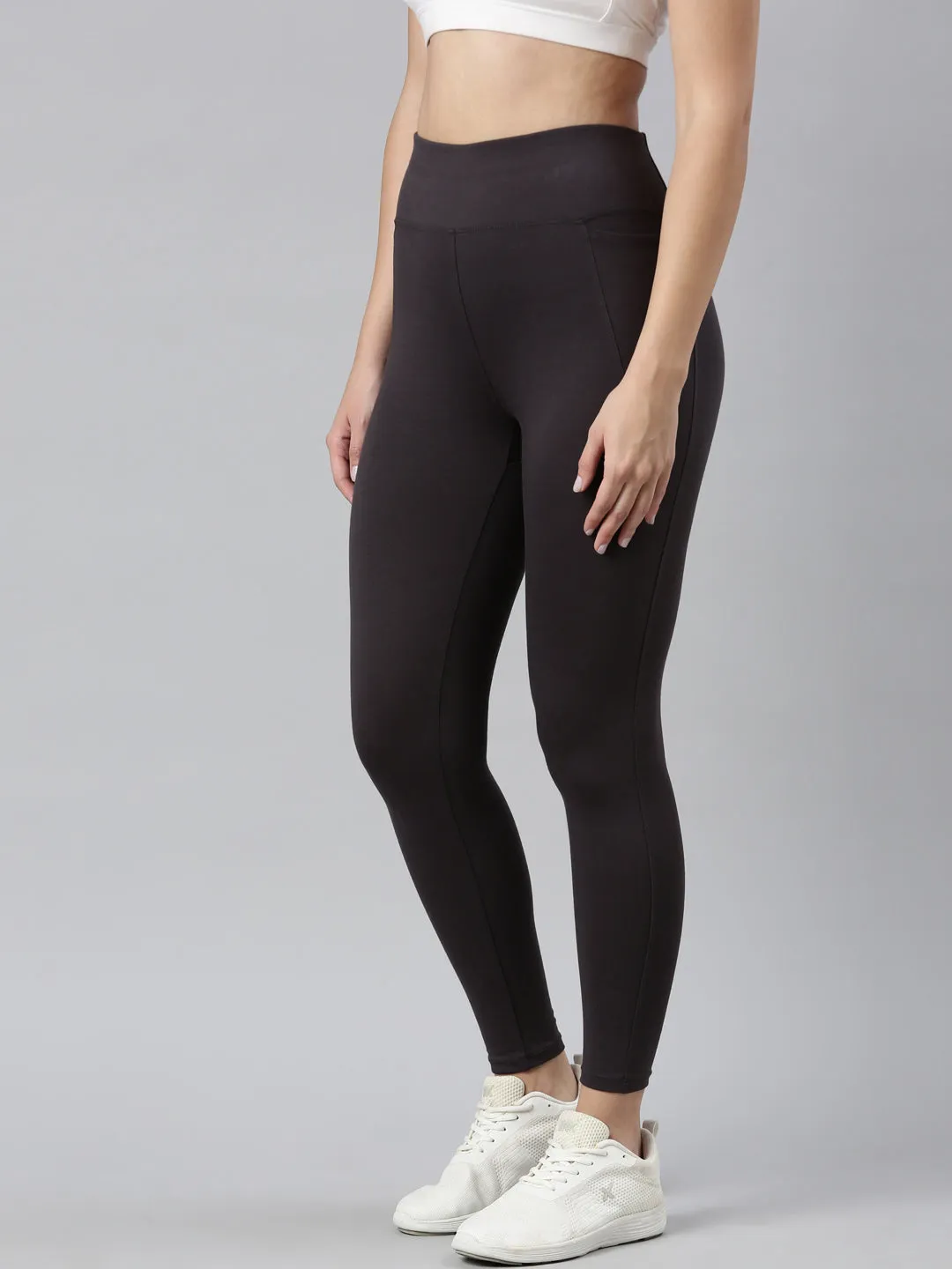 Dark Grey Cotton Stretch Yoga Legging